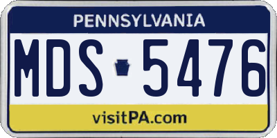PA license plate MDS5476