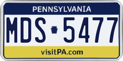 PA license plate MDS5477