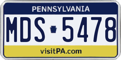 PA license plate MDS5478