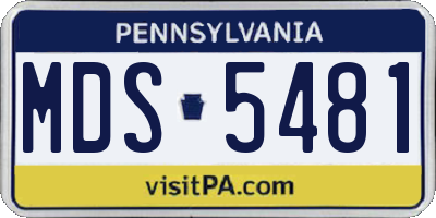PA license plate MDS5481