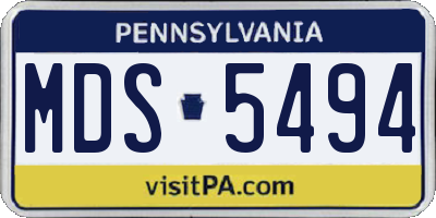 PA license plate MDS5494