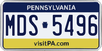 PA license plate MDS5496