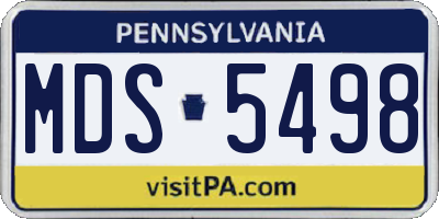 PA license plate MDS5498