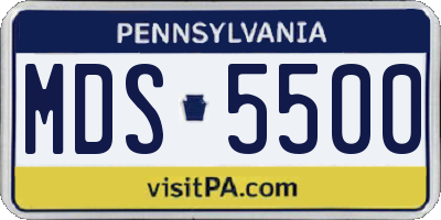 PA license plate MDS5500