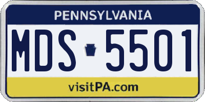 PA license plate MDS5501