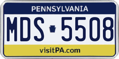 PA license plate MDS5508
