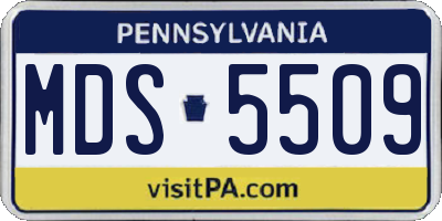 PA license plate MDS5509