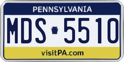 PA license plate MDS5510