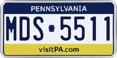 PA license plate MDS5511