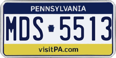 PA license plate MDS5513