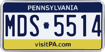 PA license plate MDS5514