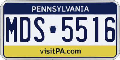 PA license plate MDS5516