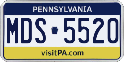 PA license plate MDS5520