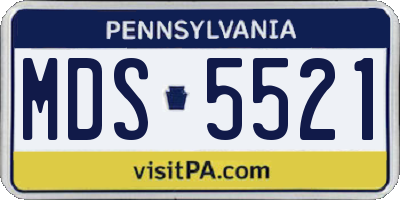 PA license plate MDS5521