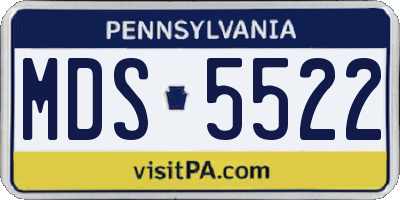 PA license plate MDS5522