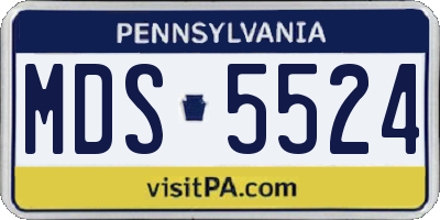 PA license plate MDS5524