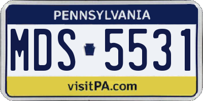 PA license plate MDS5531