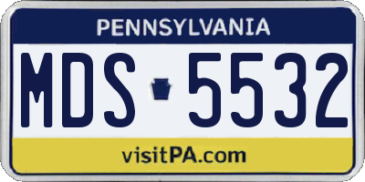 PA license plate MDS5532