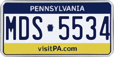 PA license plate MDS5534