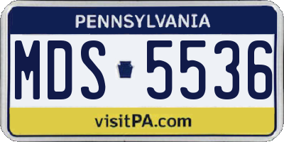 PA license plate MDS5536