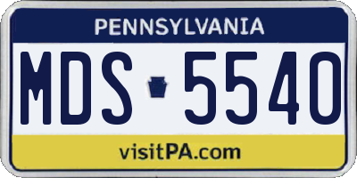PA license plate MDS5540