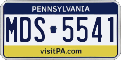 PA license plate MDS5541