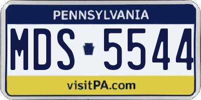PA license plate MDS5544