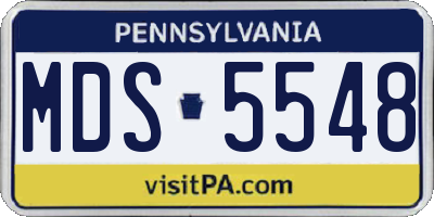 PA license plate MDS5548