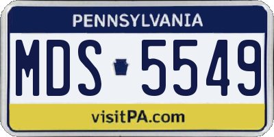 PA license plate MDS5549