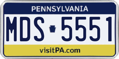 PA license plate MDS5551