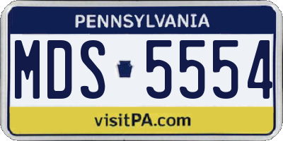 PA license plate MDS5554