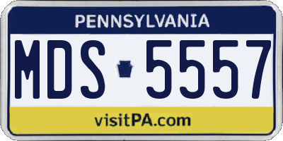 PA license plate MDS5557
