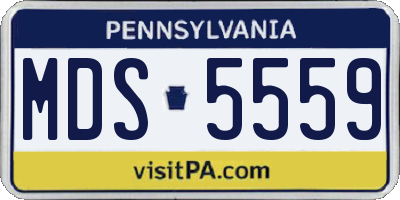 PA license plate MDS5559