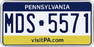 PA license plate MDS5571
