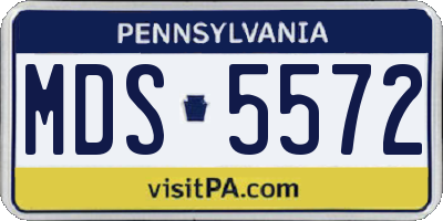 PA license plate MDS5572