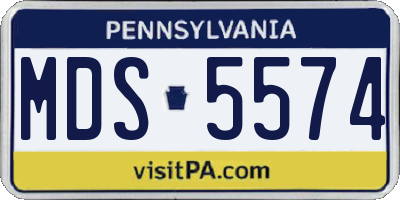 PA license plate MDS5574