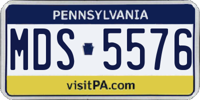 PA license plate MDS5576