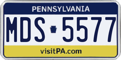 PA license plate MDS5577