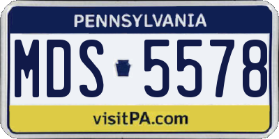 PA license plate MDS5578