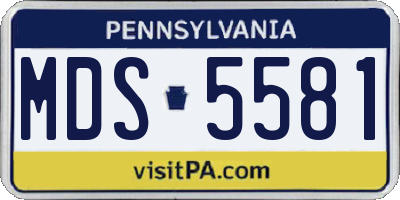 PA license plate MDS5581