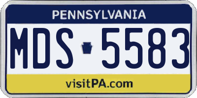 PA license plate MDS5583
