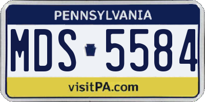 PA license plate MDS5584