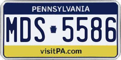 PA license plate MDS5586