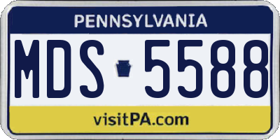 PA license plate MDS5588