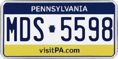 PA license plate MDS5598