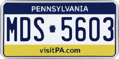 PA license plate MDS5603