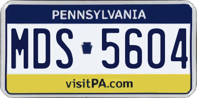 PA license plate MDS5604
