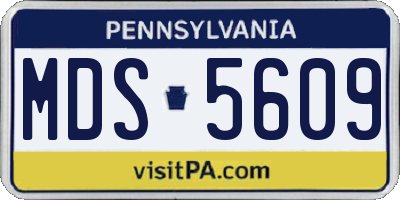 PA license plate MDS5609