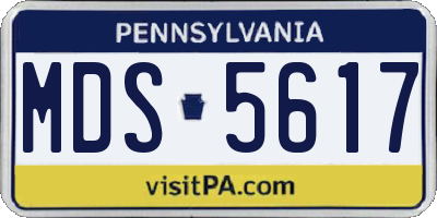 PA license plate MDS5617