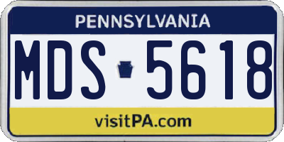 PA license plate MDS5618